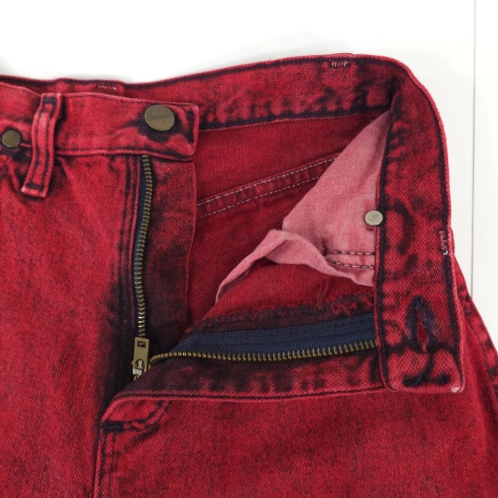 VINTAGE WRANGLER WOMEN'S SIZE 3 COWBOY CUT SLIM FIT RED DENIM JEANS INSEAM 32 in - Picture 8 of 16